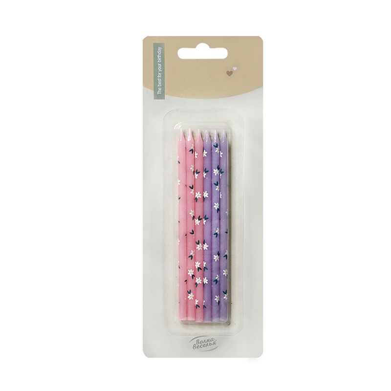 Pink and purple floral candles