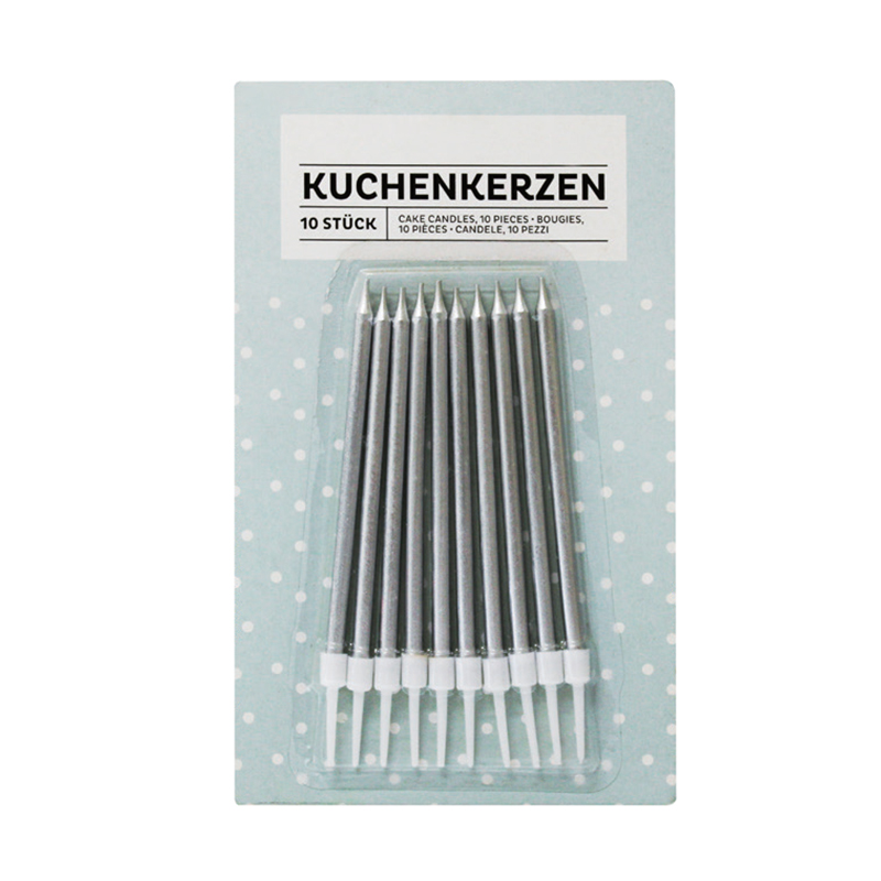 Silver long candles
