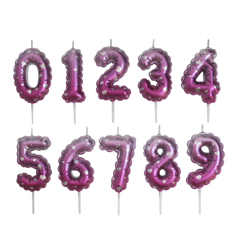 Balloon-shaped purple gradient love digital candles
