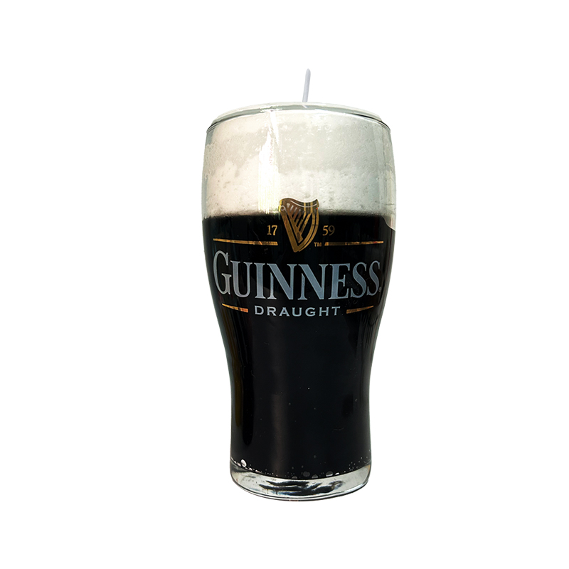 Bubbling black beer cup candles