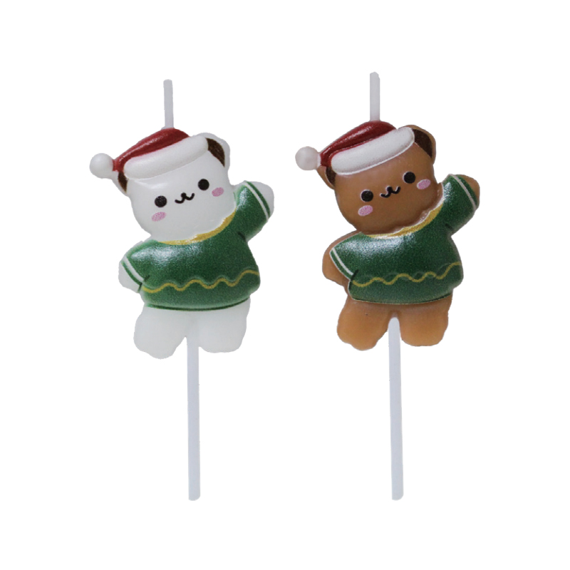 Christmas bear candles