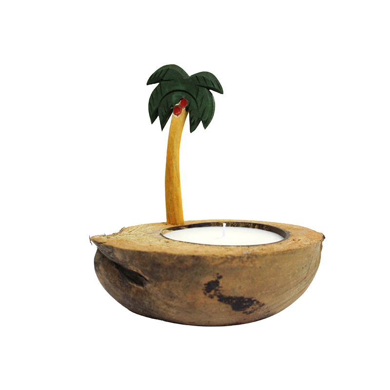 Coconut tree boat aromatherapy cup candle