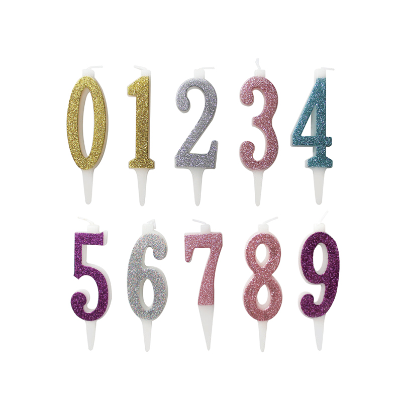 Colorful gold powder digital candles