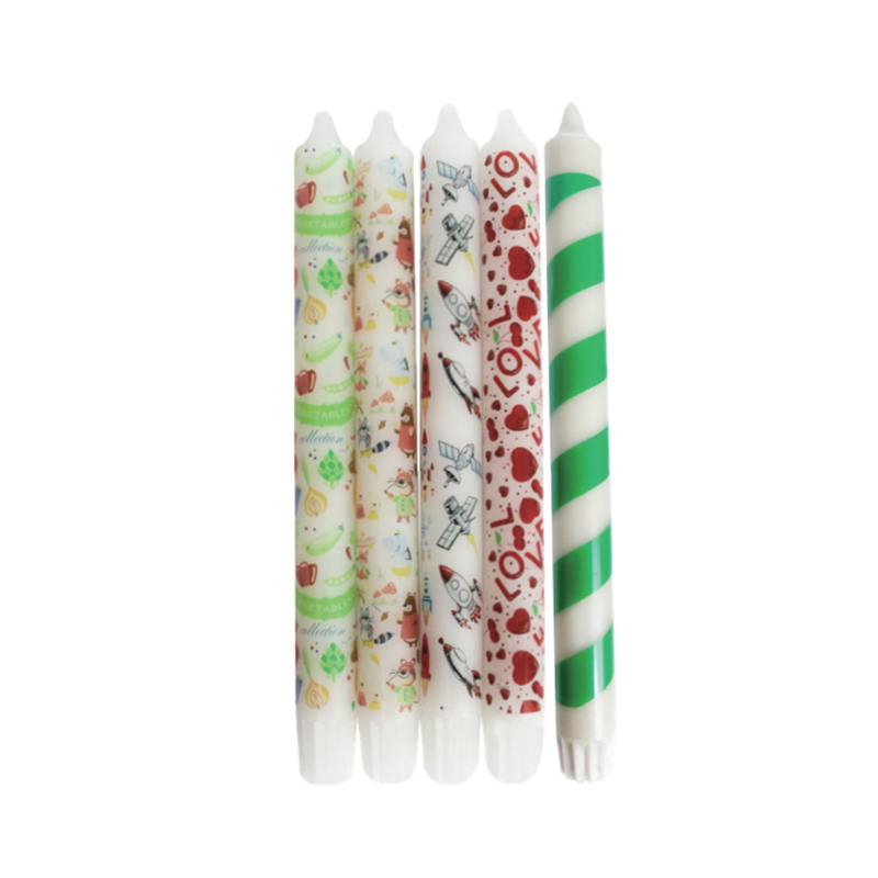 Colorful printed rod wax
