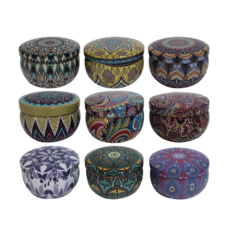 Ethnic pattern tinplate candle