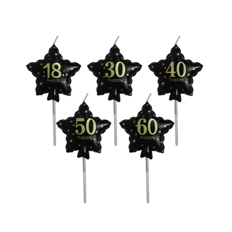 Five-pointed star double number candle