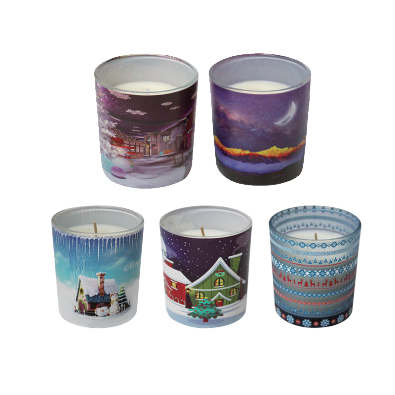 Five types of christmas scented cup candles