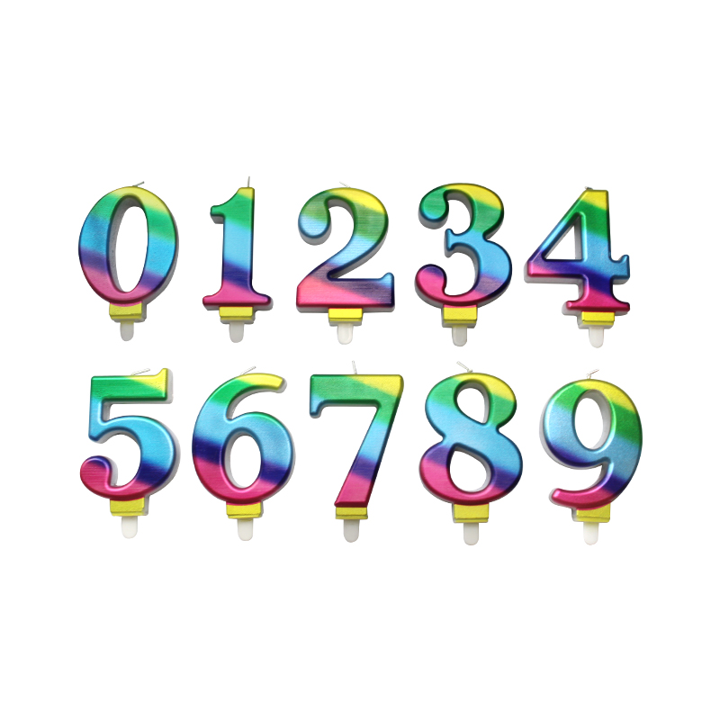 Six-color gradient digital candles
