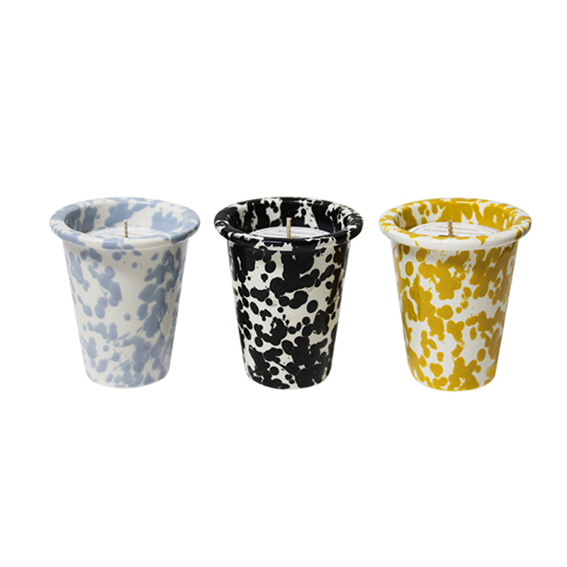 Three-color ink-breaking cup candle
